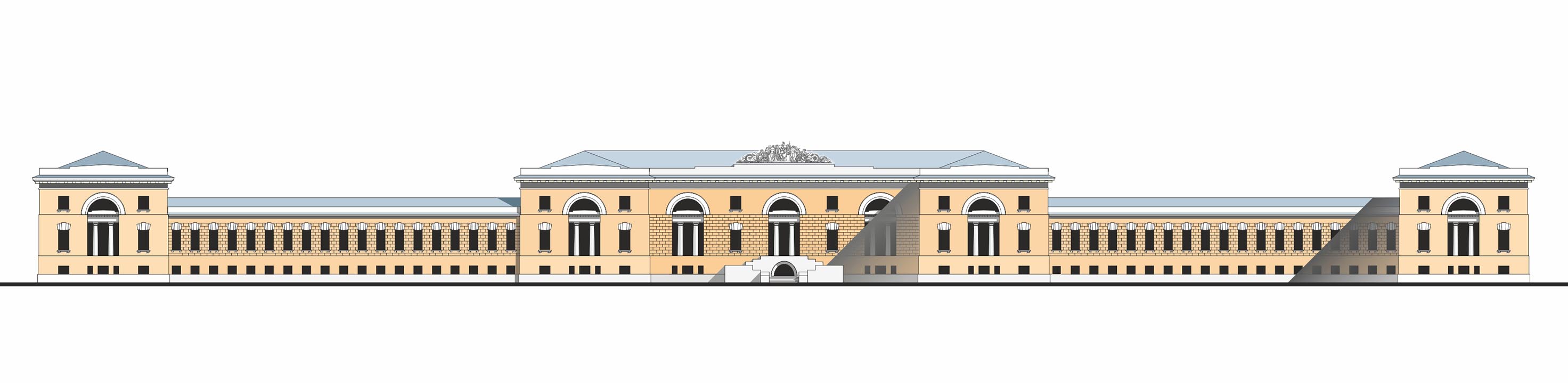 Фасад МРУЗ, реконструкция на 1830 г.