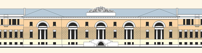 Слободской дворец в ХХ-м веке. Фрагмент фасада